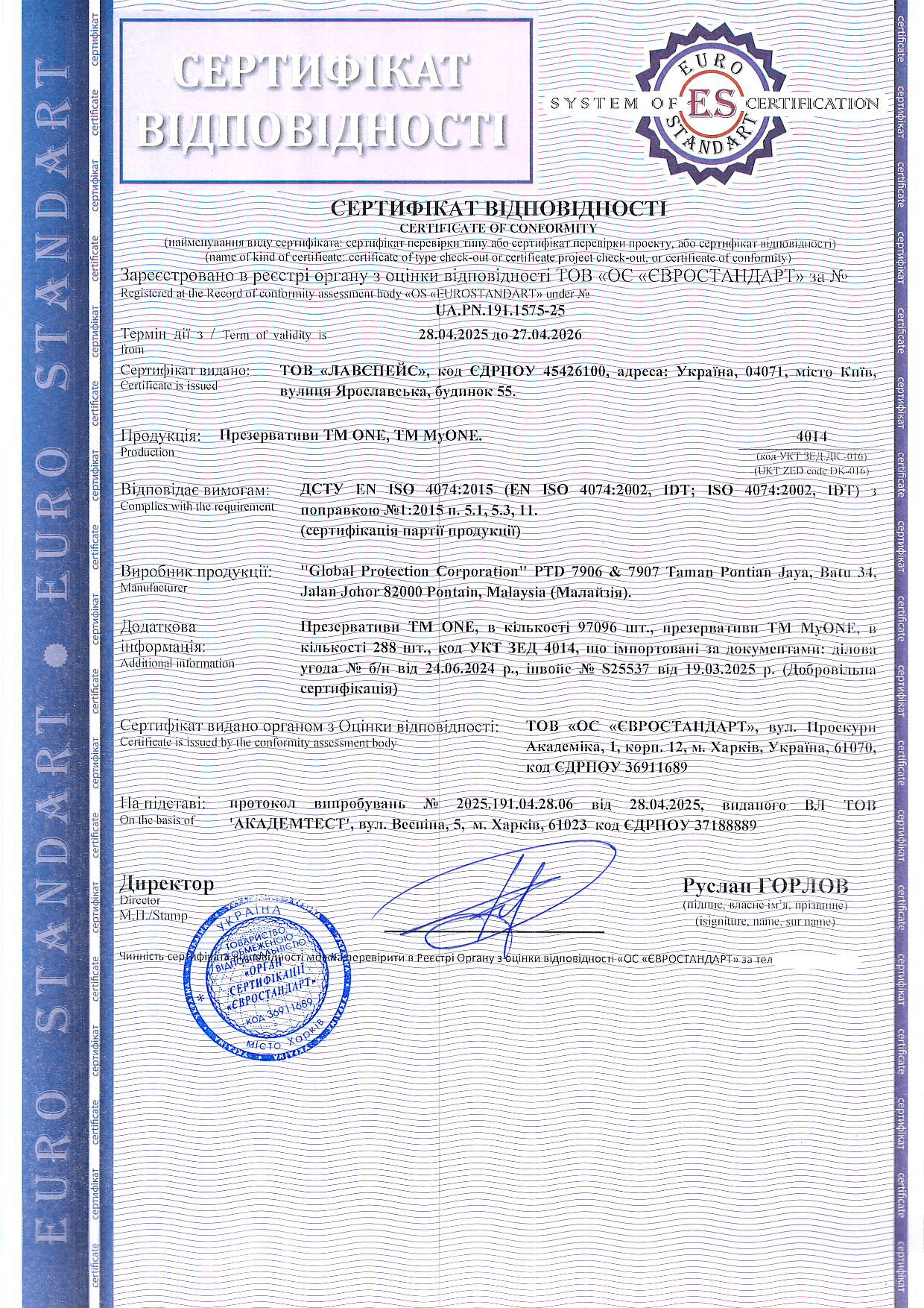 Сертифікація презервативів TM ONE та TM MyONE: безпека, перевірена стандартами