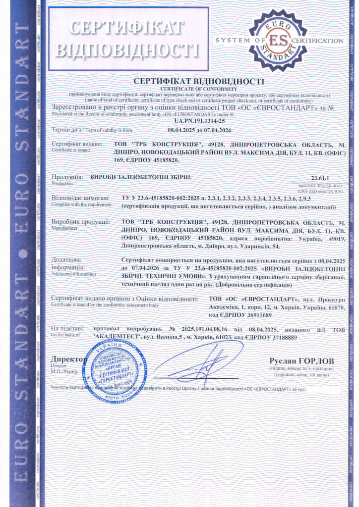Сертифікація збірних залізобетонних виробів: приклад успішного проекту