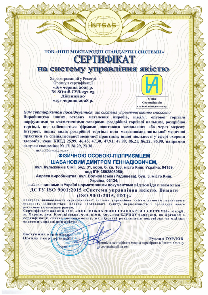 Сертифікація системи управління якістю для багатопрофільного бізнесу